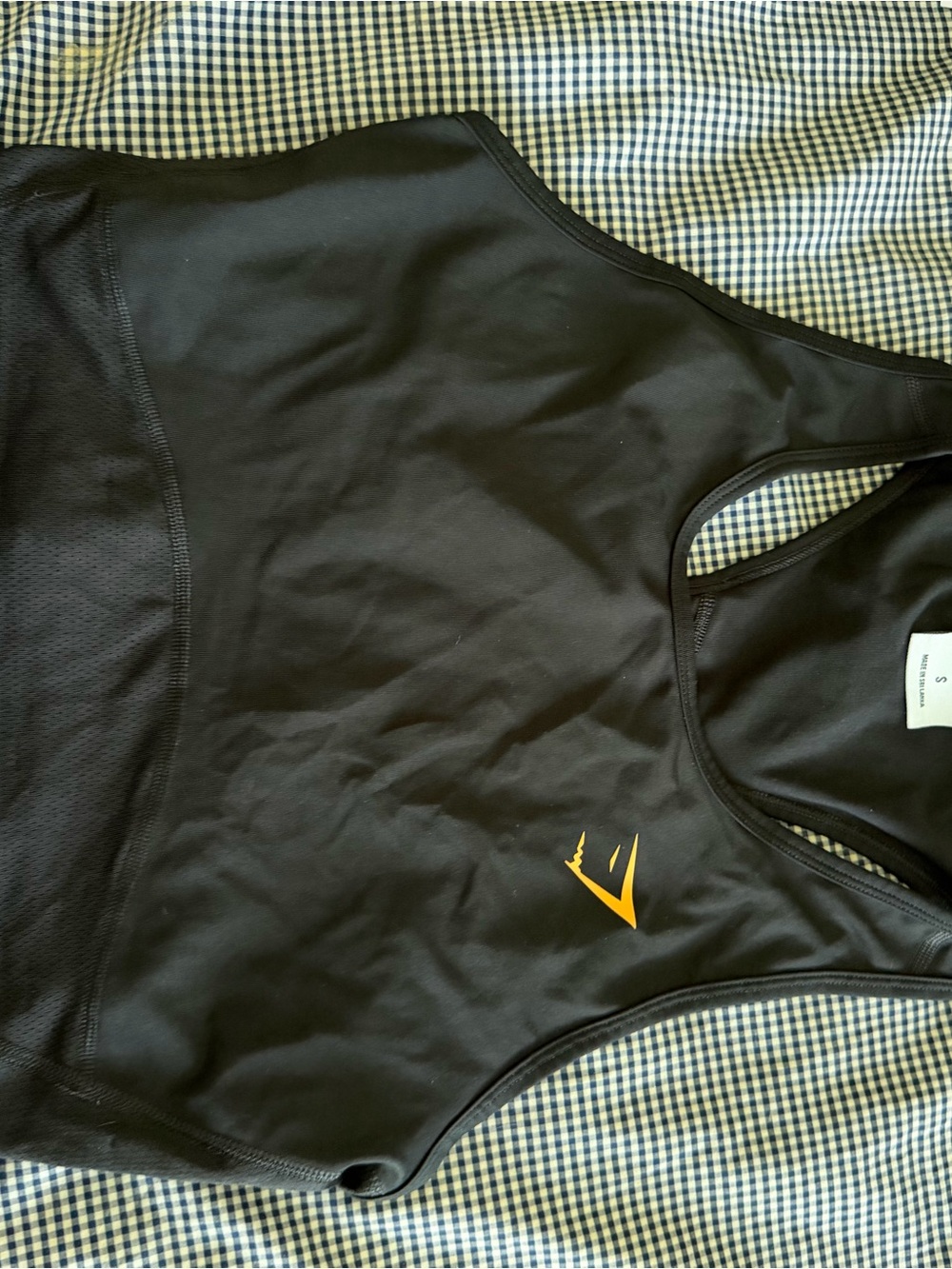 Gymshark Black Racerback Tank with White Label
